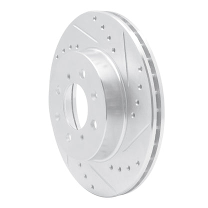 R1 Concepts R1 88-91 Honda Accord Coupe Front Right Drilled & Slotted Silver Brake Rotor