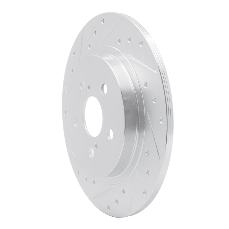 R1 Concepts R1 11-17 Lexus CT200H Rear Left Drilled & Slotted Silver Brake Rotor