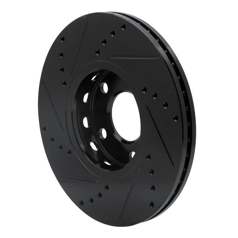 R1 Concepts R1 92-08 Audi A4 (USA/Canada) Front Right Drilled & Slotted Black Brake Rotor