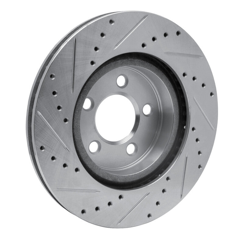 R1 Concepts R1 2005-2023 Chrysler 300 Front Right Drilled & Slotted Silver Brake Rotor