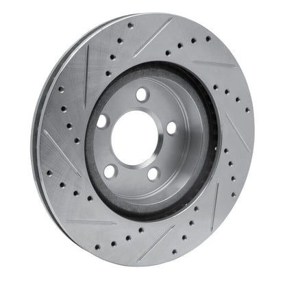 R1 Concepts R1 2005-2023 Chrysler 300 Front Right Drilled & Slotted Silver Brake Rotor