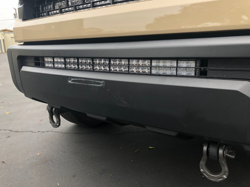 Cali Raised LED Cali Raised 14-21 Toyota Tundra 32In Lower Bumper Hidden Light Bar Kit - Blue Backlight Small