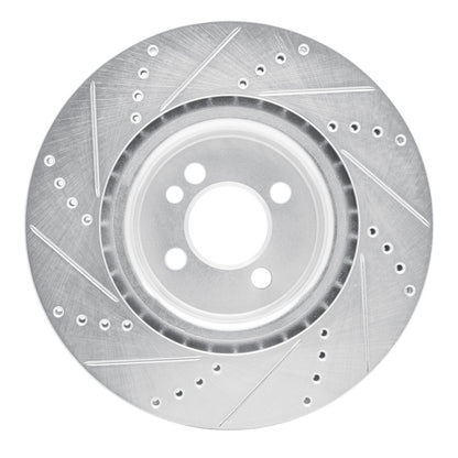 R1 Concepts R1 09-14 Mini Cooper Clubman Front Right Drilled & Slotted Silver Brake Rotor