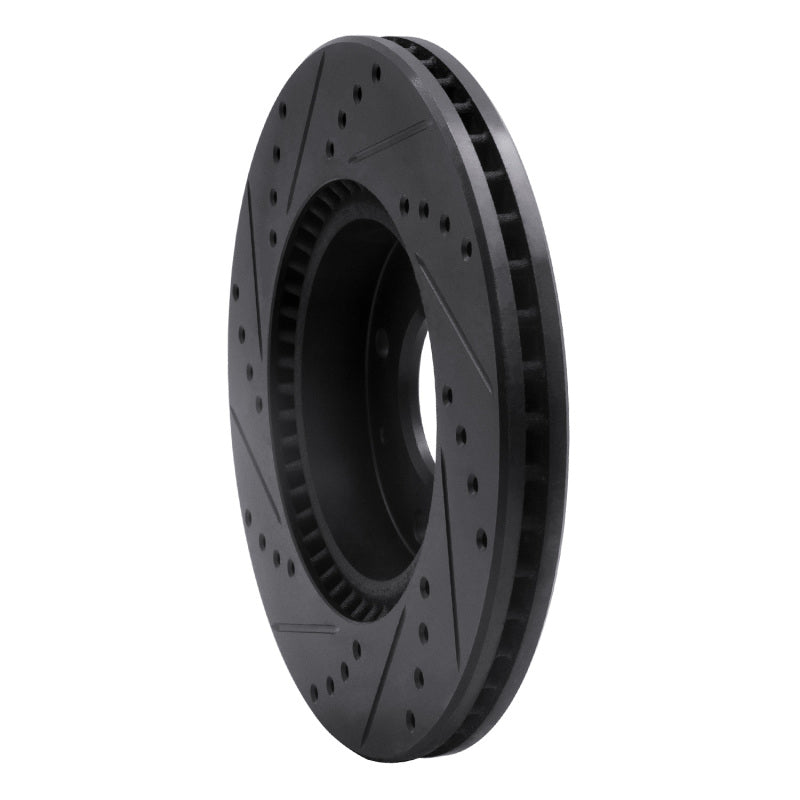 R1 Concepts R1 02-06 Hyundai Sonata Front Right Drilled & Slotted Black Brake Rotor