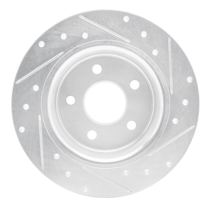 R1 Concepts R1 20-25 Nissan SENTRA Rear Left Drilled & Slotted Silver Brake Rotor