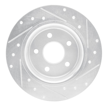 R1 Concepts R1 87-91 Chrysler TC Maserati Rear Left Drilled & Slotted Silver Brake Rotor