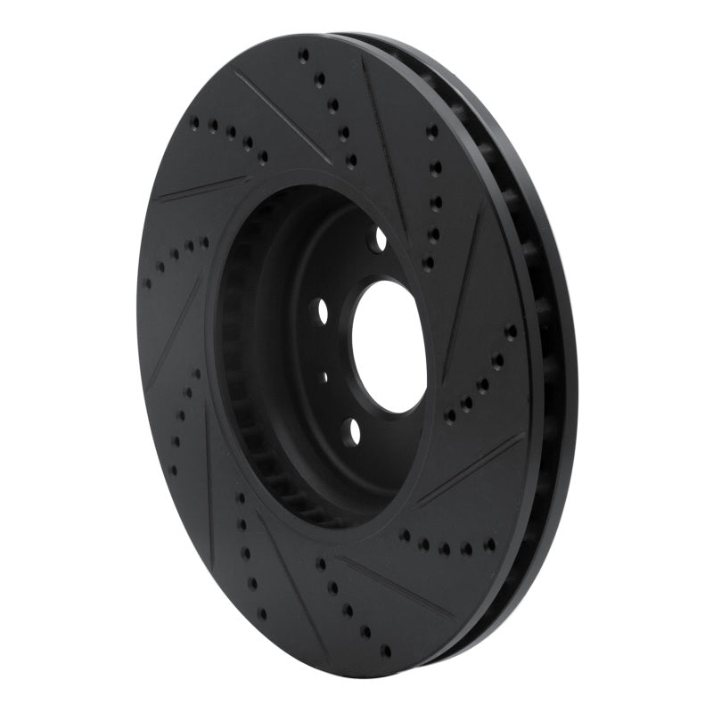 R1 Concepts R1 08-12 Audi Q5 (Mexico) Front Left Drilled & Slotted Black Brake Rotor