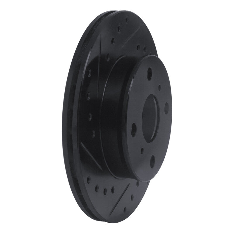 R1 Concepts R1 88-92 Geo Prizm Front Left Drilled & Slotted Black Brake Rotor