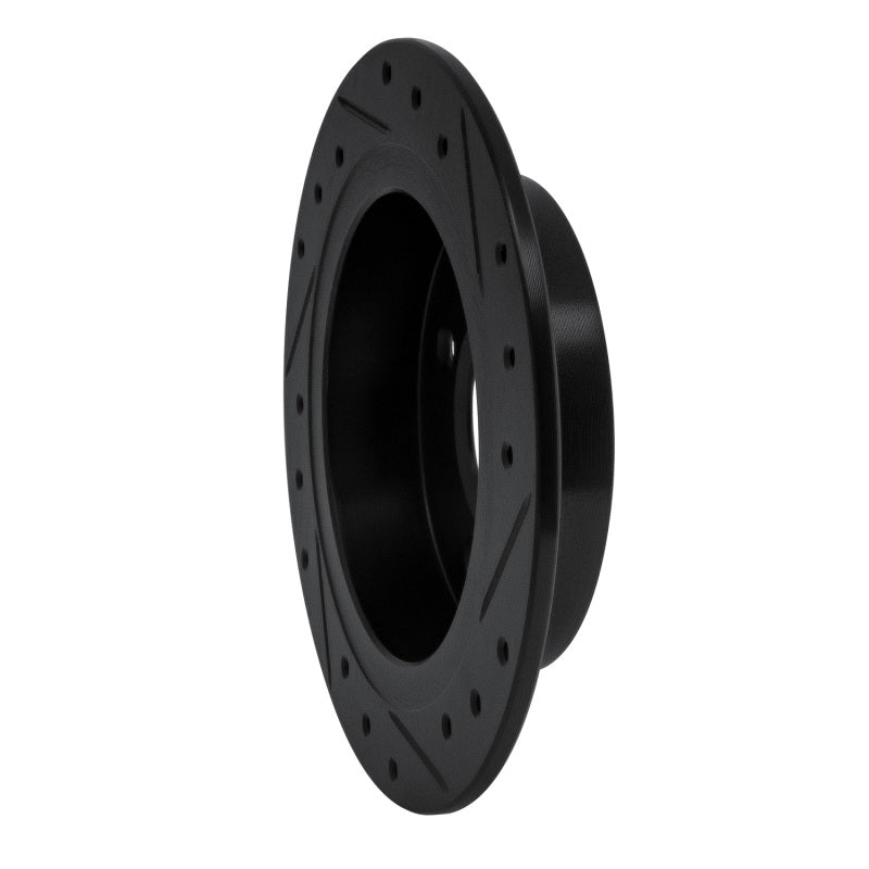 R1 Concepts R1 91-06 Nissan NX Rear Left Drilled & Slotted Black Brake Rotor