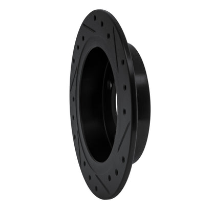 R1 Concepts R1 91-06 Nissan NX Rear Left Drilled & Slotted Black Brake Rotor