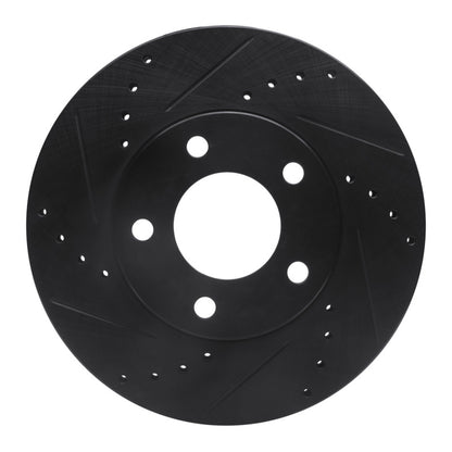 R1 Concepts R1 01-07 Ford Escape Front Left Drilled & Slotted Black Brake Rotor