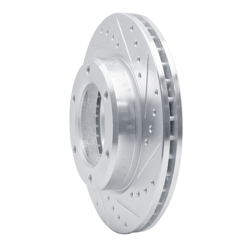 R1 Concepts R1 90-92 Toyota Land Cruiser Front Right Drilled & Slotted Silver Brake Rotor