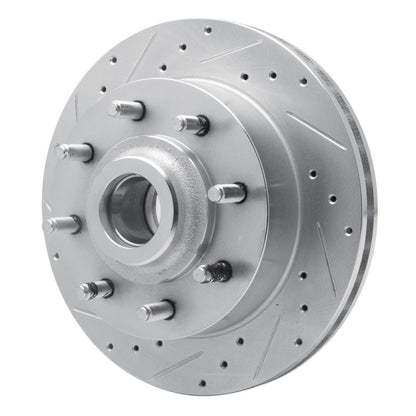 R1 Concepts R1 98-03 Dodge Ram 2500 Van Front Left Drilled & Slotted Silver Brake Rotor
