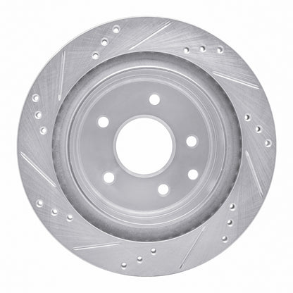 R1 Concepts R1 02-06 Infiniti M45 Rear Right Drilled & Slotted Silver Brake Rotor