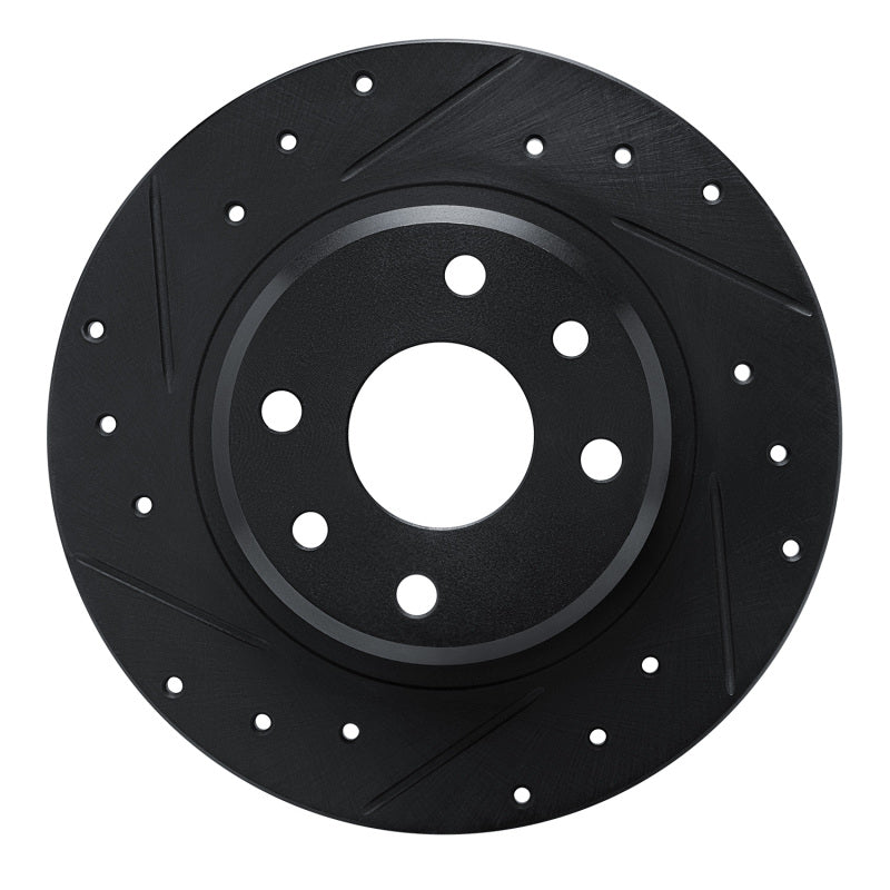 R1 Concepts R1 90-93 Asuna SUNFIRE Rear Left Drilled & Slotted Black Brake Rotor
