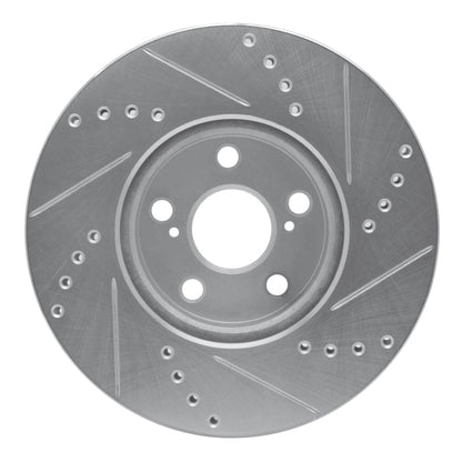 R1 Concepts R1 08-19 Pontiac Vibe Front Left Drilled & Slotted Silver Brake Rotor