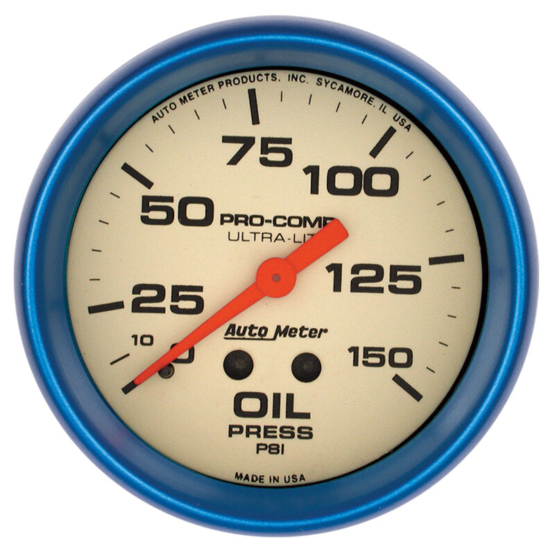 Autometer Ultra-Nite 66.7mm 0-150 PSI Mechanical Oil Pressure Gauge
