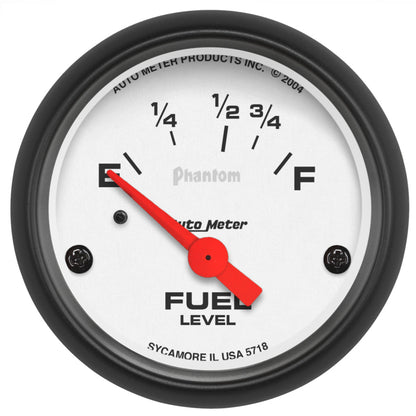 Autometer Phantom 2-1/16in Electrical Fuel Level Gauge 16-158 Ohms