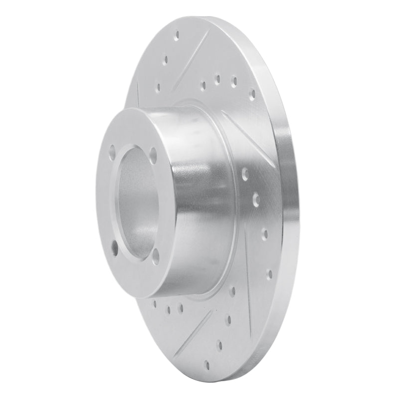 R1 Concepts R1 74-79 Lotus Eclat Front Left Drilled & Slotted Silver Brake Rotor