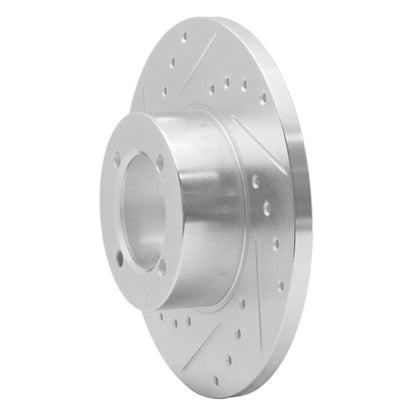 R1 Concepts R1 74-79 Lotus Eclat Front Left Drilled & Slotted Silver Brake Rotor