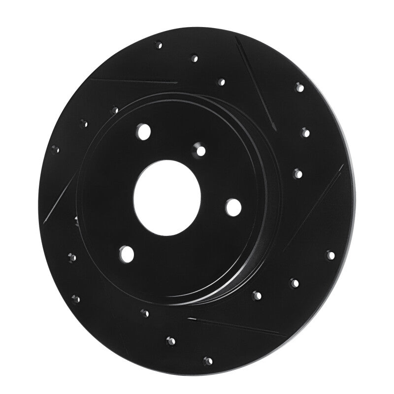 R1 Concepts R1 05-16 Smart Fortwo Front Right Drilled & Slotted Black Brake Rotor