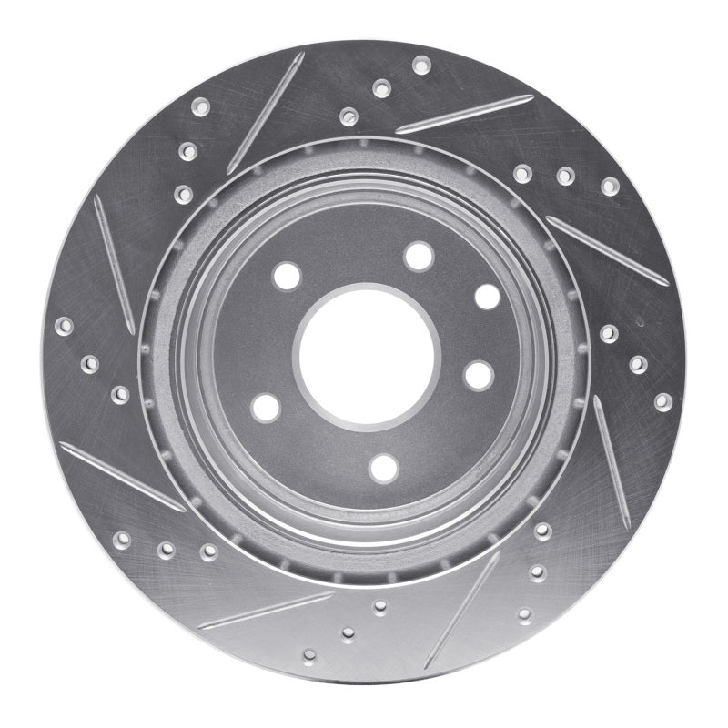 R1 Concepts R1 09-20 Nissan 370Z Rear Right Drilled & Slotted Silver Brake Rotor