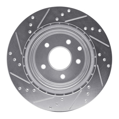 R1 Concepts R1 09-20 Nissan 370Z Rear Right Drilled & Slotted Silver Brake Rotor