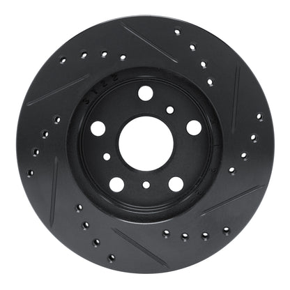 R1 Concepts R1 83-86 Toyota Camry Front Left Drilled & Slotted Black Brake Rotor