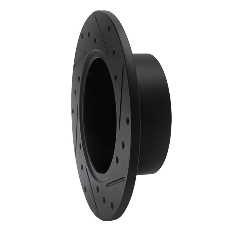 R1 Concepts R1 89-91 Audi 100 Rear Left Drilled & Slotted Black Brake Rotor