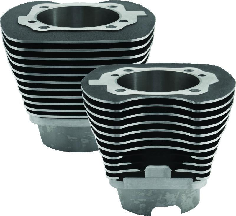S&S Cycle 1999+ BT 4-1/8in Bore Cylinder Set For 124in & 124in Hot Set Up Kits - Wrinkle Black