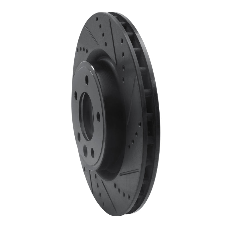 R1 Concepts R1 18-20 Land Rover Range Rover Sport Rear Right Drilled & Slotted Black Brake Rotor