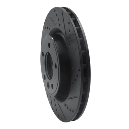 R1 Concepts R1 18-20 Land Rover Range Rover Sport Rear Right Drilled & Slotted Black Brake Rotor