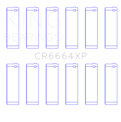 King Engine Bearings Buick V6 (Size 0.010 Oversized) XP - Series Performance Rod Bearing Set