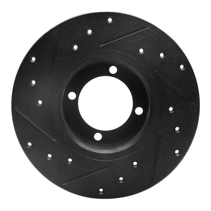R1 Concepts R1 67-74 Opel Manta Front Right Drilled & Slotted Black Brake Rotor