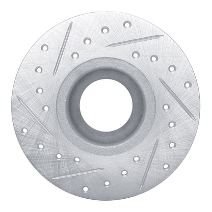 R1 Concepts R1 63-79 Austin Healey Sprite Front Right Drilled & Slotted Silver Brake Rotor