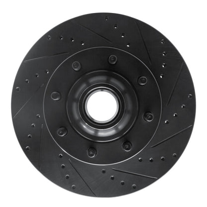 R1 Concepts R1 08-25 Ford E-250 Front Right Drilled & Slotted Black Brake Rotor