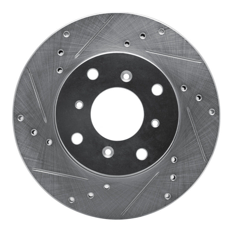 R1 Concepts R1 92-96 Honda Prelude Front Left Drilled & Slotted Silver Brake Rotor