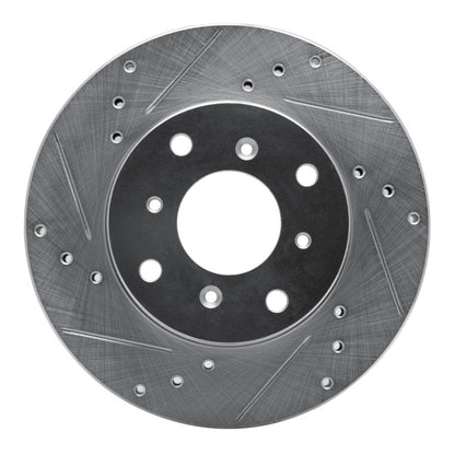 R1 Concepts R1 92-96 Honda Prelude Front Left Drilled & Slotted Silver Brake Rotor