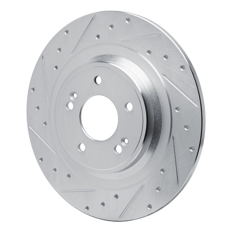 R1 Concepts R1 22-25 Hyundai SANTA FE Rear Left Drilled & Slotted Silver Brake Rotor