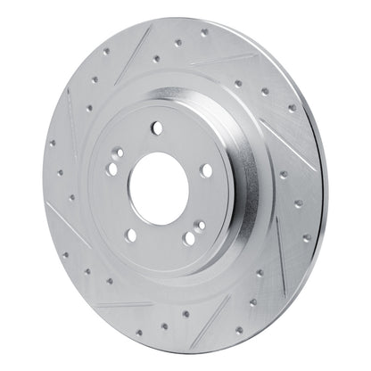 R1 Concepts R1 22-25 Hyundai SANTA FE Rear Left Drilled & Slotted Silver Brake Rotor