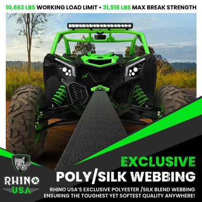 Rhino USA Recovery Tree Saver Strap 3Inx8Ft (Black)