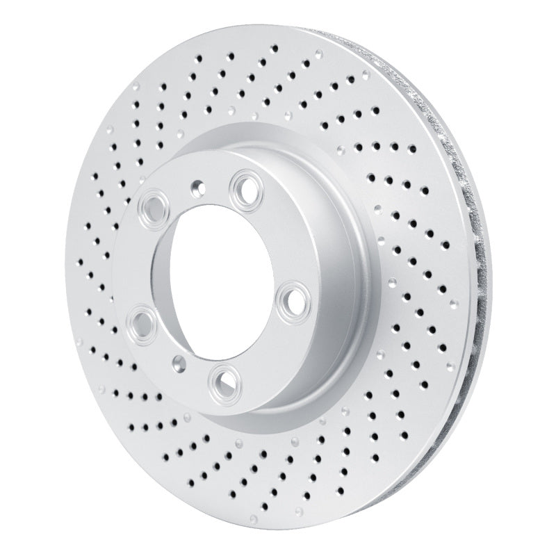 DFC 09-23 Porsche 718 Cayman Left Front Drilled GeoSPEC Coated Rotor