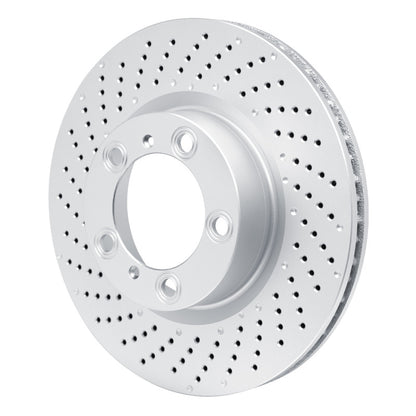 DFC 09-23 Porsche 718 Cayman Left Front Drilled GeoSPEC Coated Rotor