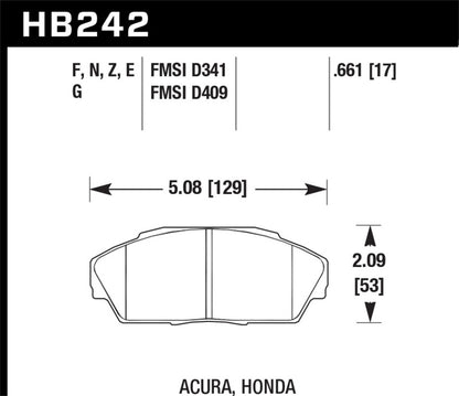Hawk Performance Hawk 86-01 Acura (Various) / 88-93 Honda (Various) DTC-60 Race Front Brake Pads