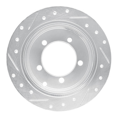 R1 Concepts R1 97-04 Mitsubishi DIAMANTE Rear Right Drilled & Slotted Silver Brake Rotor