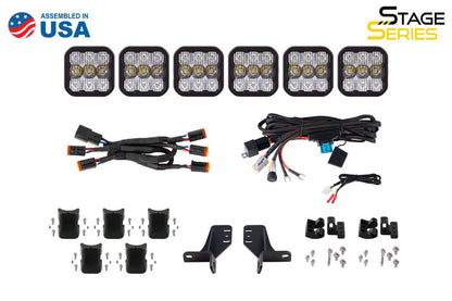 Diode Dynamics Bronco SS5 6-Pod CrossLink Grille Lightbar Kit Sport - White Combo