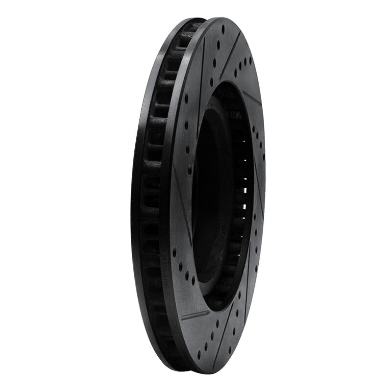 R1 Concepts R1 92-02 Dodge Viper Front Right Drilled & Slotted Black Brake Rotor