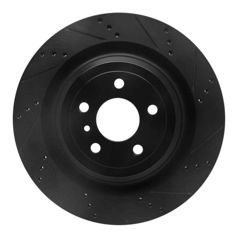 R1 Concepts R1 13-19 Mercedes-Benz GLS450 Rear Right Drilled & Slotted Black Brake Rotor