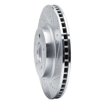 R1 Concepts R1 18-23 Genesis G70 Front Right Drilled & Slotted Silver Brake Rotor