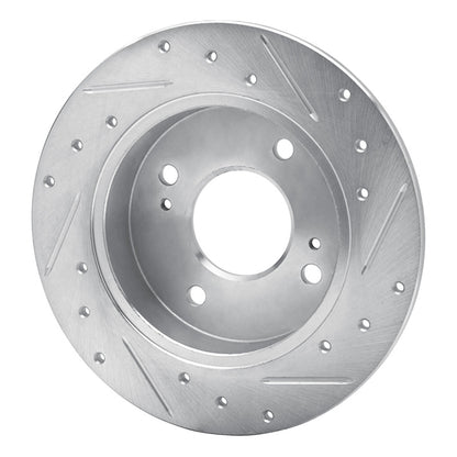 R1 Concepts R1 89-98 Nissan 240SX Rear Left Drilled & Slotted Silver Brake Rotor